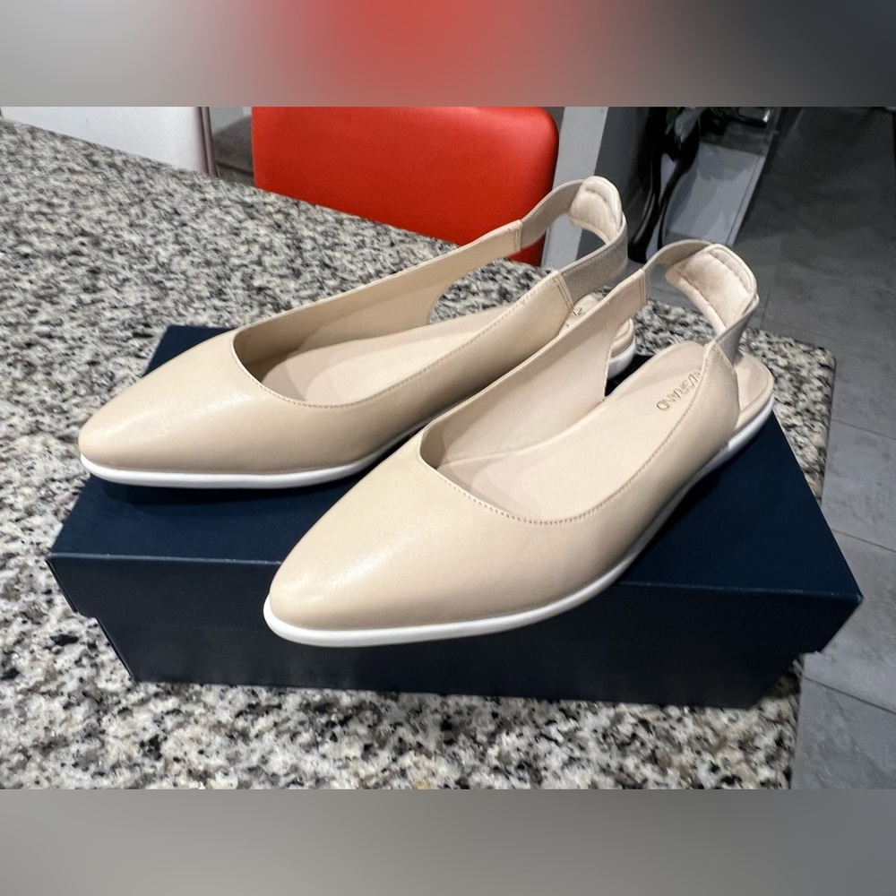 NEW Cole Haan Womens Casual Zerogrand Slingback Skimmer Point Toe Flat Shoes
